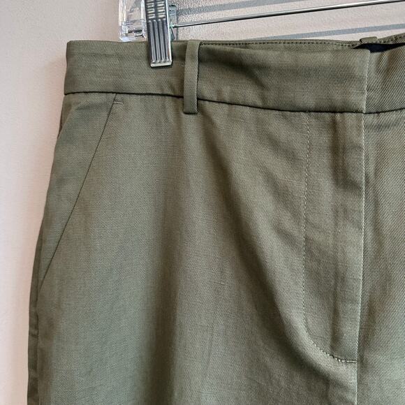 Banana Republic Seahaven Straight Italian Cotton Linen Pant Olive Green 14 - Picture 3 of 11